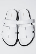 Women's White Leather Slide Sandals with an Adjustable Strap Estro ER00119824.