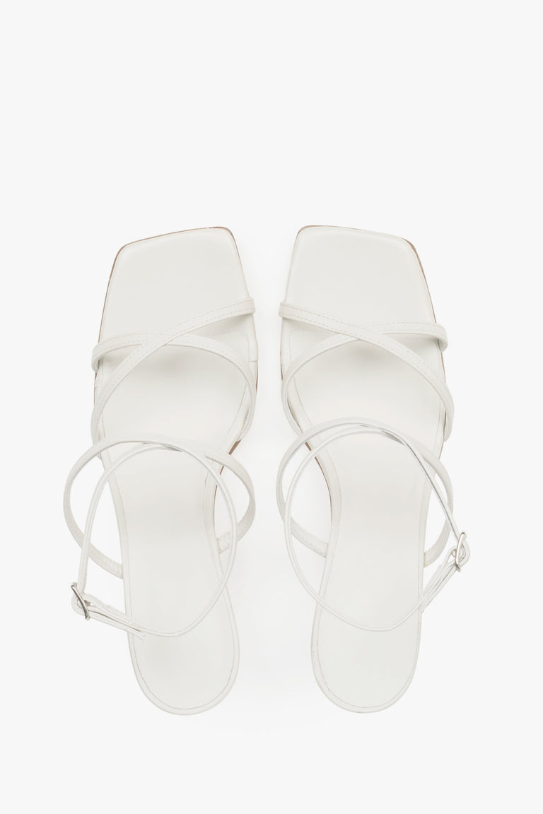 Guglielmo Rotta white leather sandals – luxury Italian craftsmanship for weddings and galas.