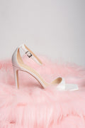 Women’s White Patent Leather Sandals with High Heel Estro ER00116967.