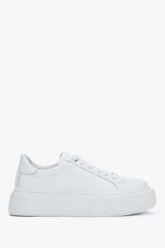 Women’s White Platform Sneakers in Premium Italian Genuine Leather Estro ER00119354.