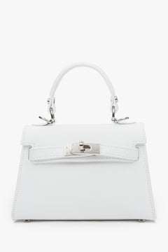Women's White Satchel Handbag made of Premium Italian Genuine Leather Estro ER00117911.