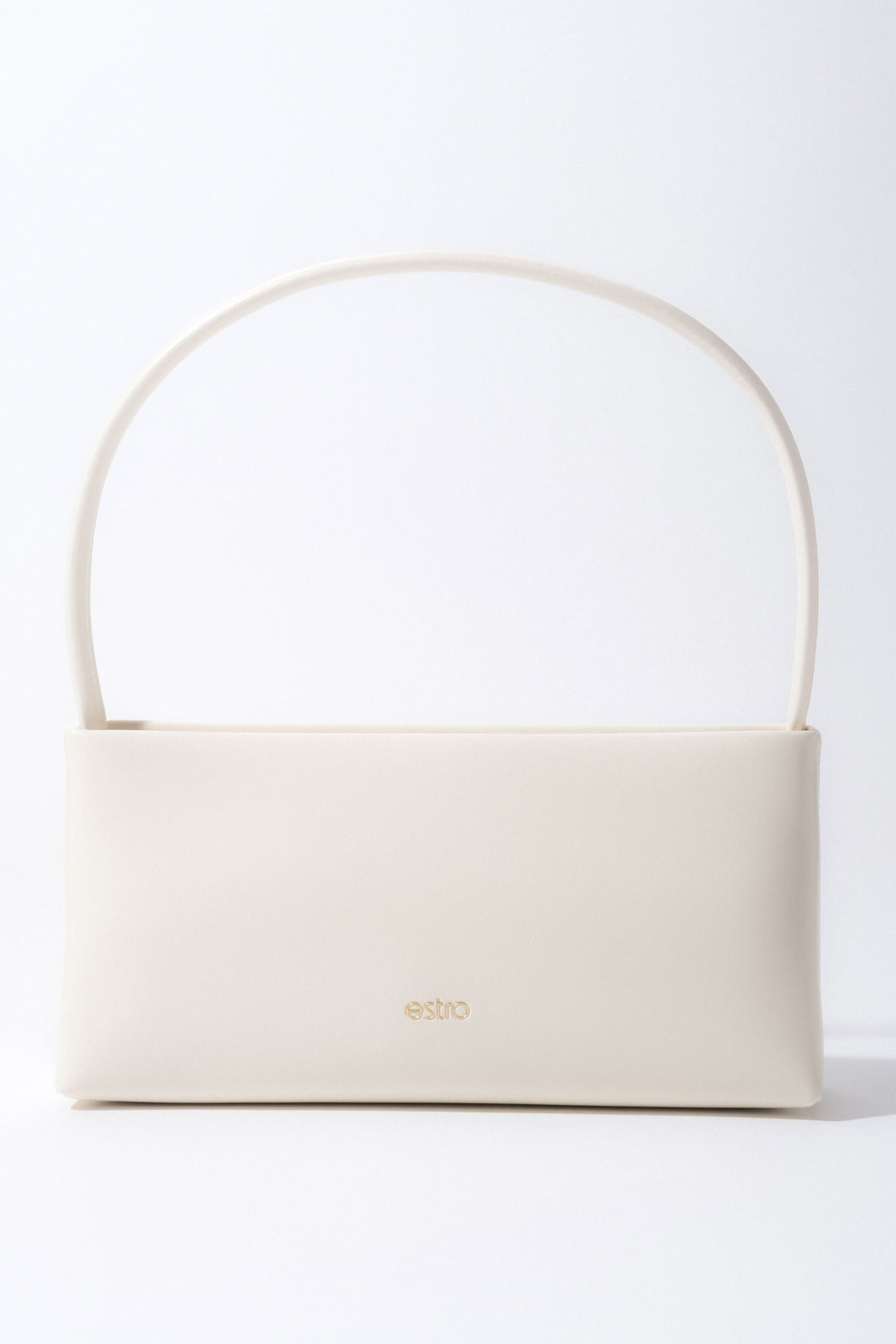 White women's shoulder bag made of leather.