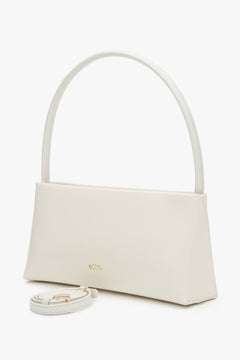 Estro women's white shoulder bag in leather.