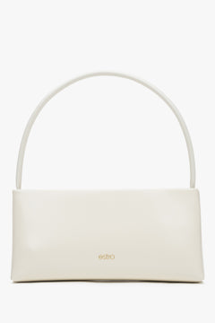 Leather white women's shoulder bag, Estro.