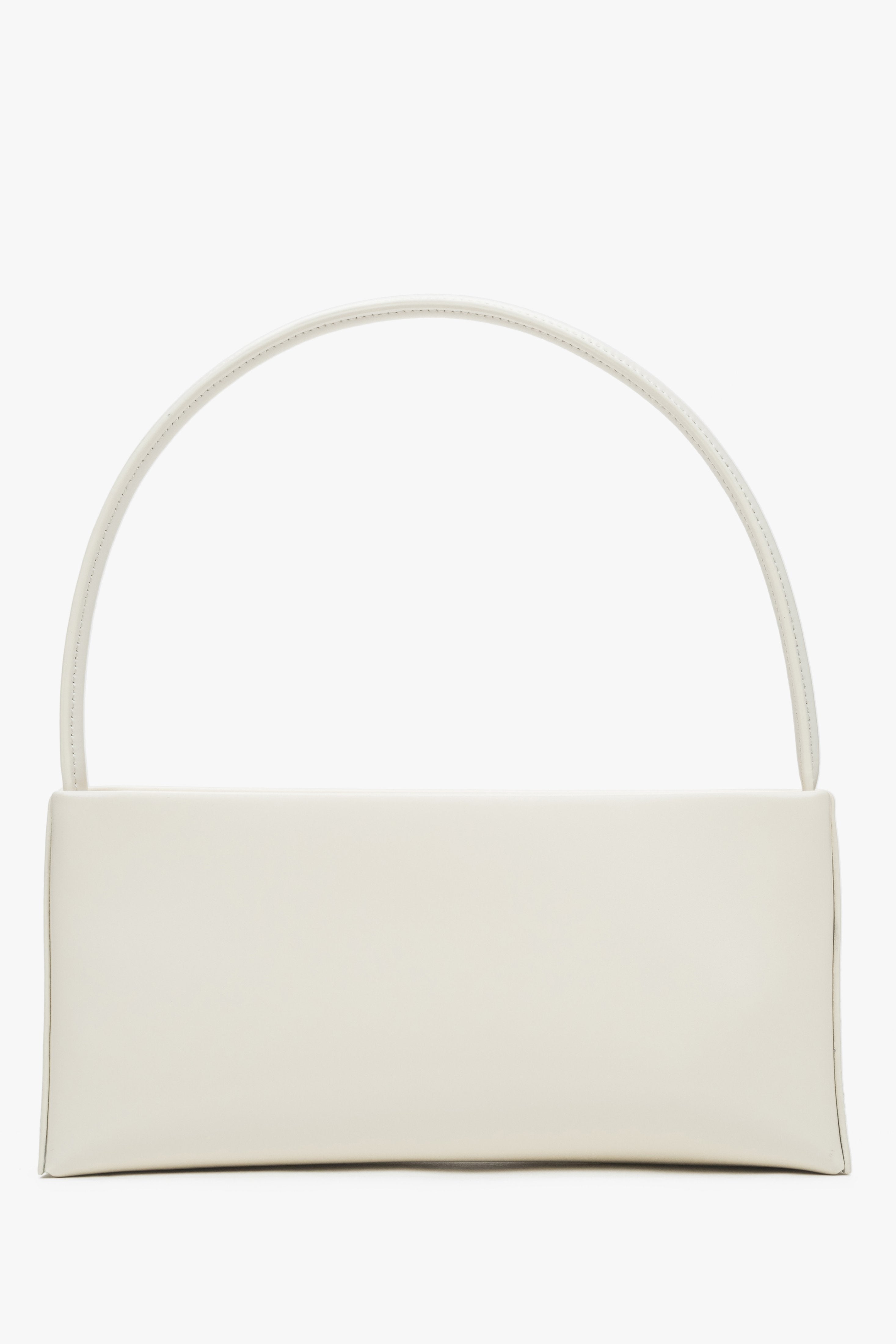Estro white women's shoulder bag, made of leather.