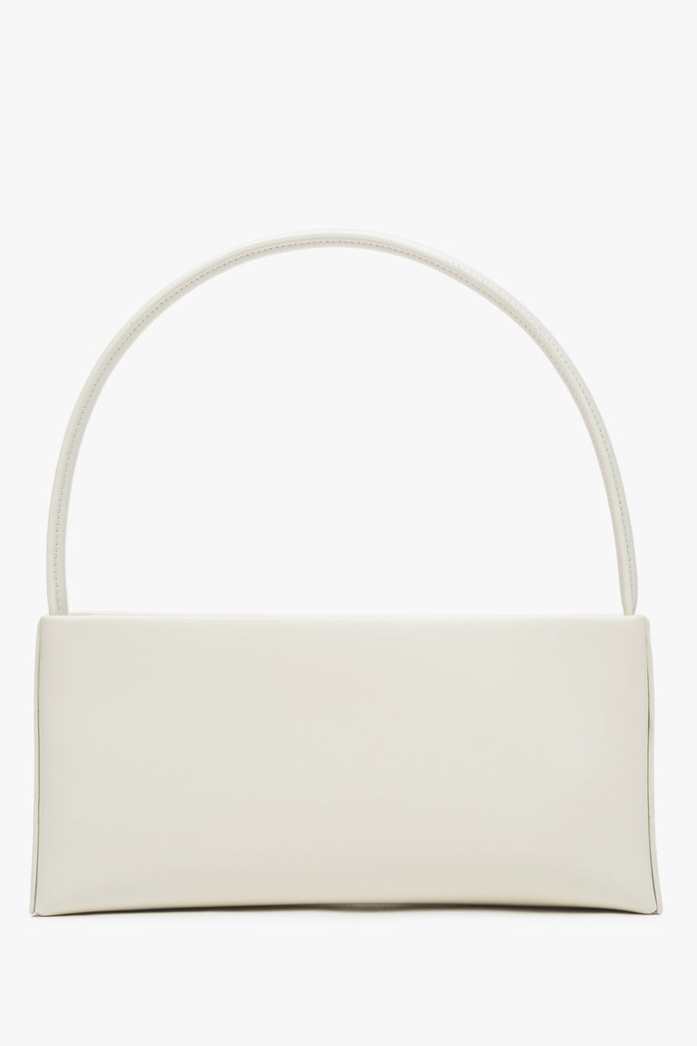 Estro white women's shoulder bag, made of leather.