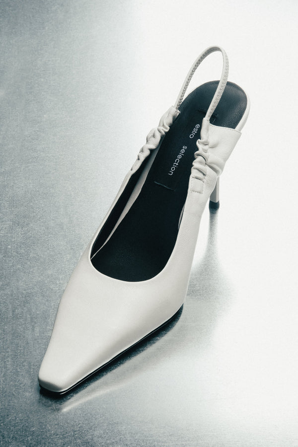 Women's Milky White Slingback Pumps in Genuine Leather Estro Selection ER00119184.