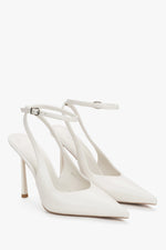 Women’s White Slingback Pumps made of Genuine Leather Estro ER00119279.