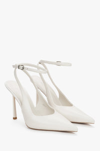 Women’s White Slingback Pumps made of Genuine Leather Estro ER00119279.