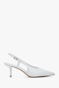 Women’s White Slingback Pumps with a Stable Stiletto Heel Estro ER00116920.