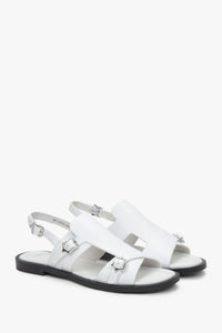 Women’s White Strappy Sandals in Genuine Leather Estro ER00117117.
