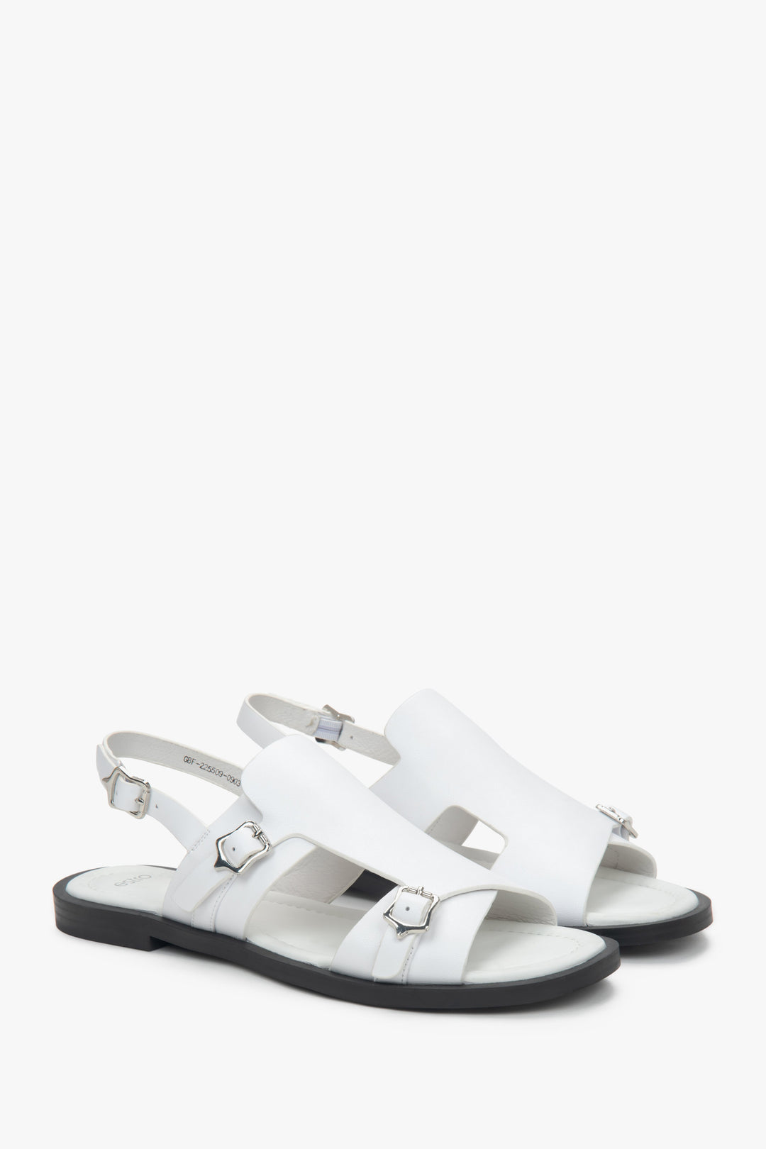 Women’s White Strappy Sandals in Genuine Leather Estro ER00117117.