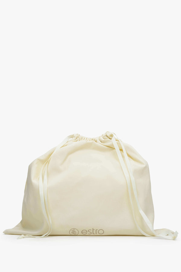 Women's Milky-Beige Leather Shoulder Bag Estro ER00115790