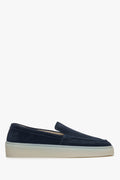 Women's Dark Blue Loafers made of Genuine Italian Velour Estro ER00115714.