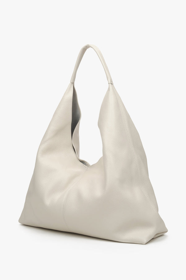 Handmade in Italy cream beige hobo bag Estro.