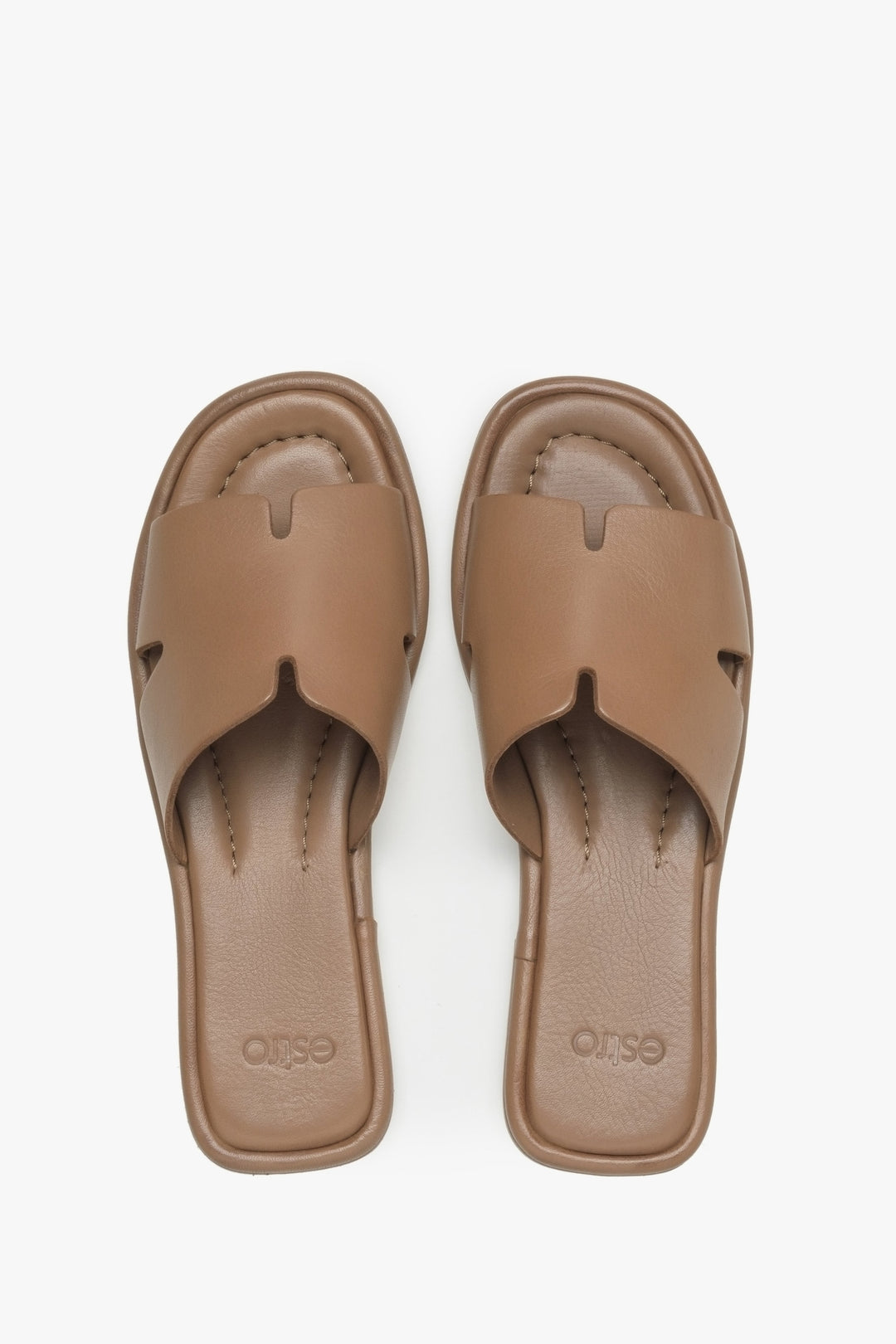 Women's brown slide sandals Estro.