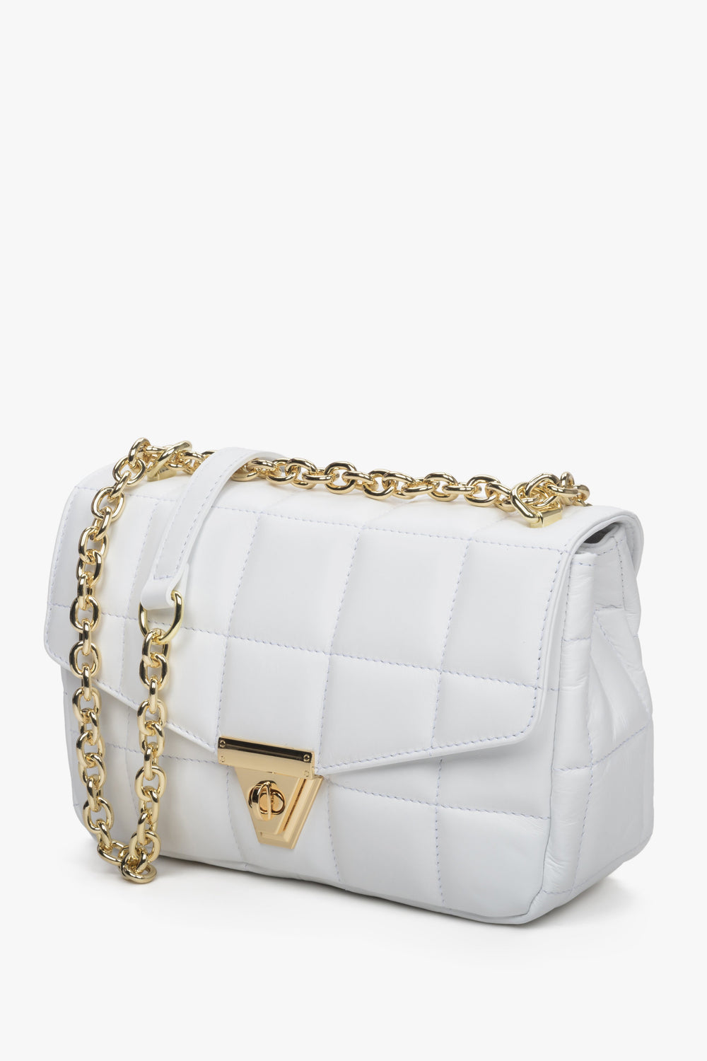 Women's White Leather Handbag Made in Italy Estro ER00111577.