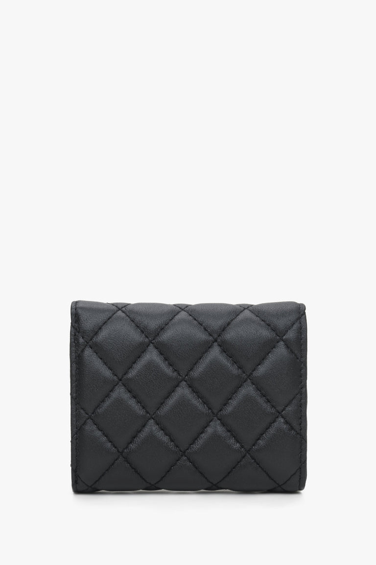 A handy women's black wallet with Estro embossing - back side.