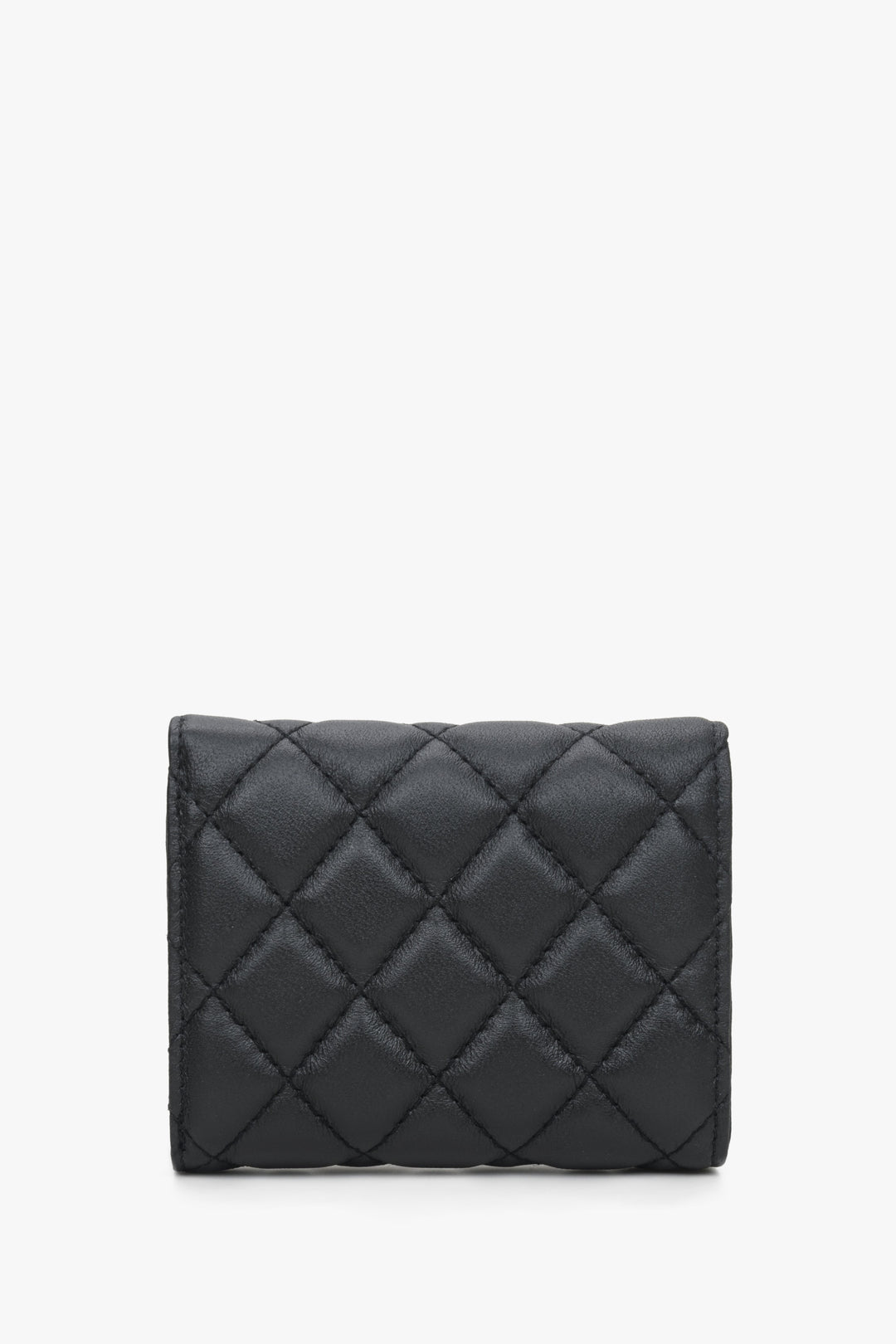 A handy women's black wallet with Estro embossing - back side.