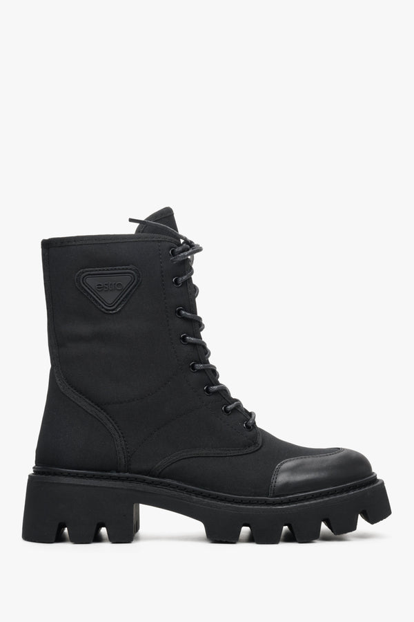 Women's Black Boots with Laces Estro ER00112272.