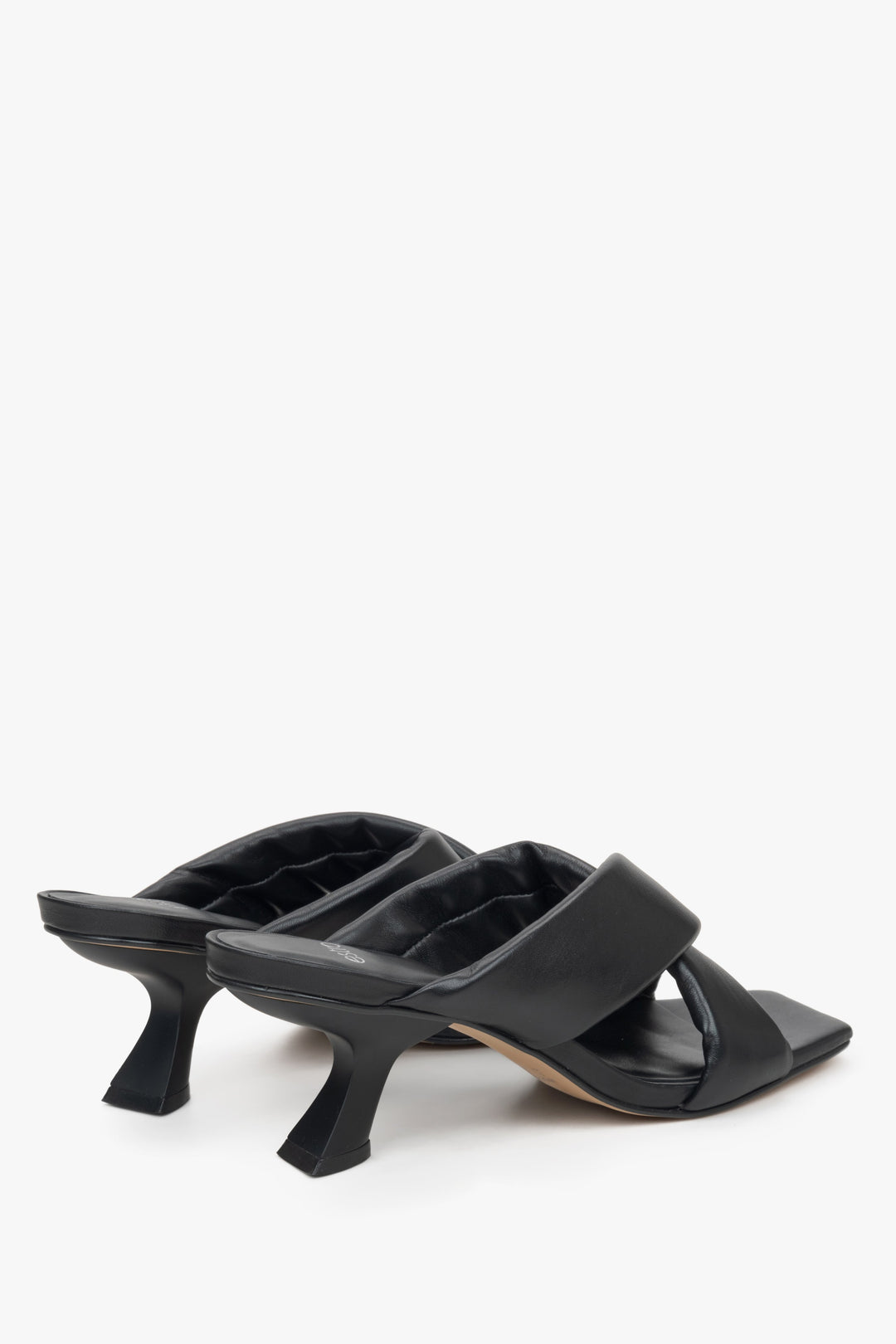 Black Slide Sandals with Low Heels for Women