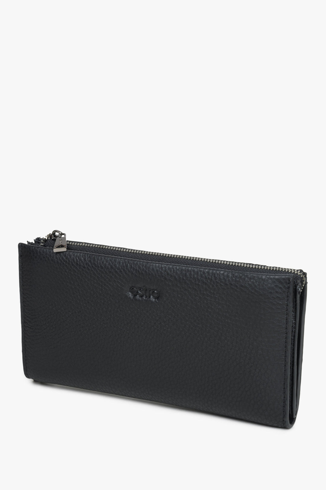 Large black leather men's wallet by Estro.