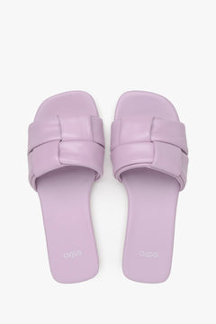 Slide Sandals for Women made of Lilac Patch Leather