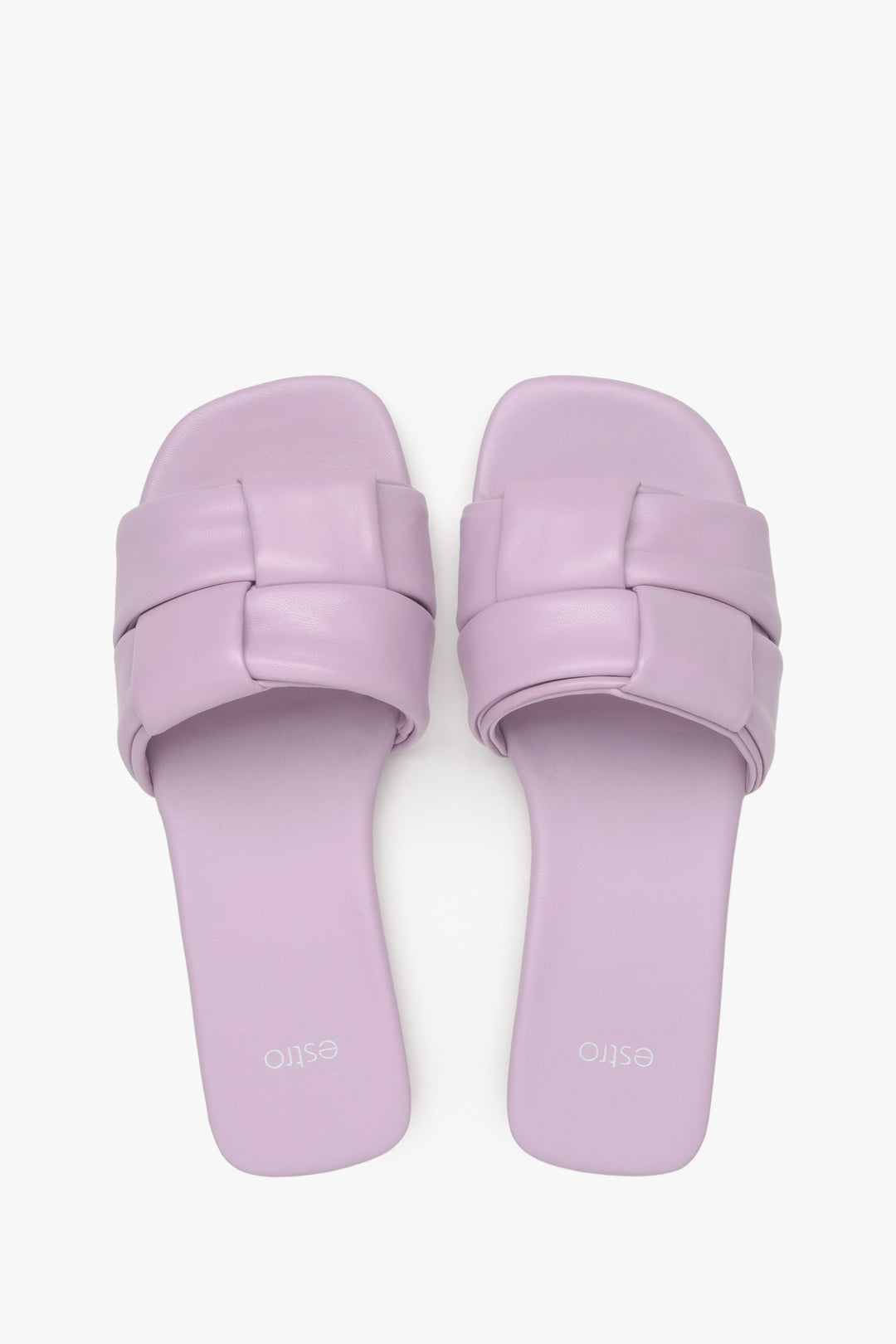 Slide Sandals for Women made of Lilac Patch Leather