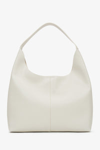 Women's Light Beige Shopper Bag made of Genuine Leather Estro ER00116832.