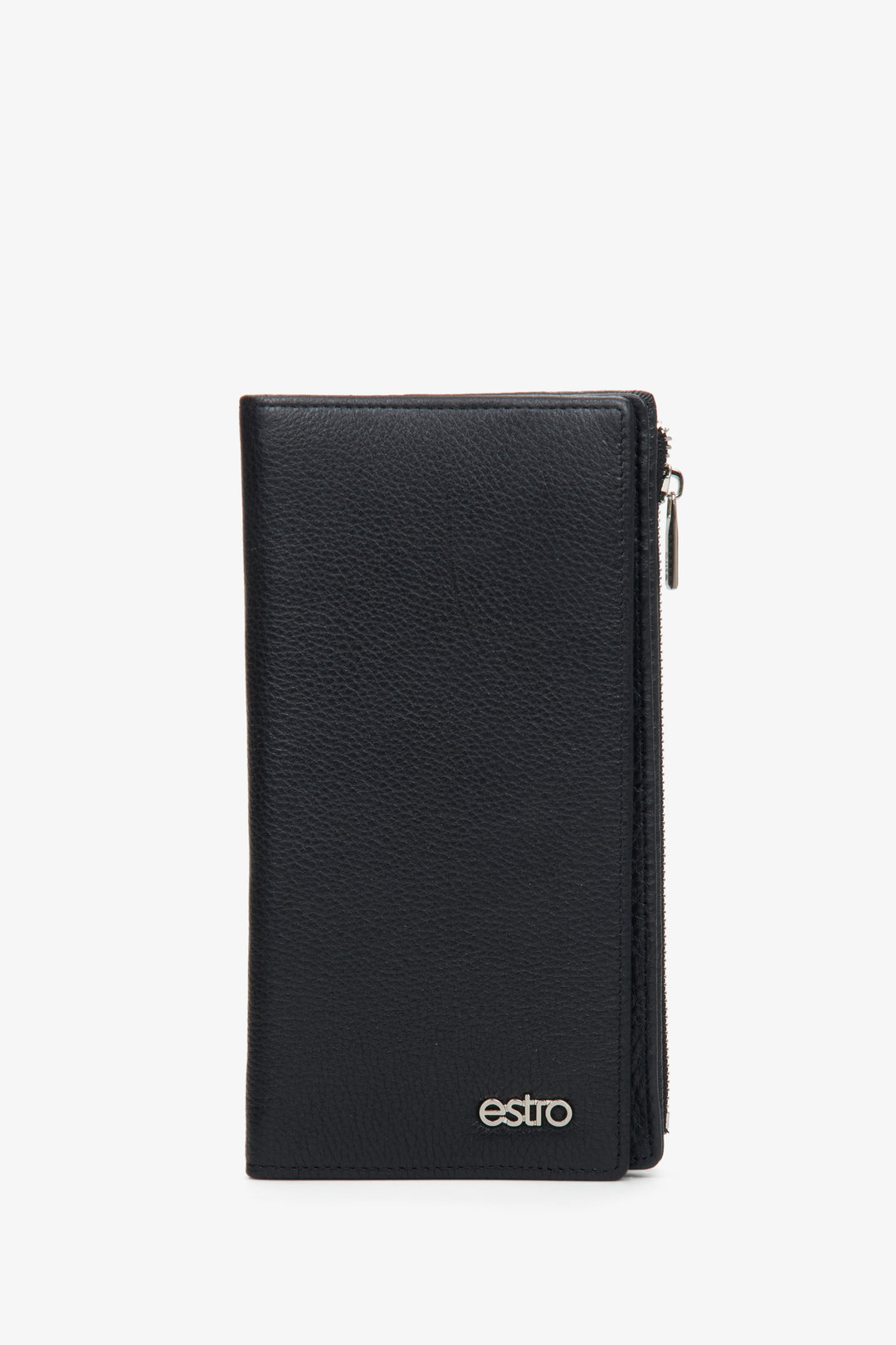 Estro men's black wallet made of genuine leather.