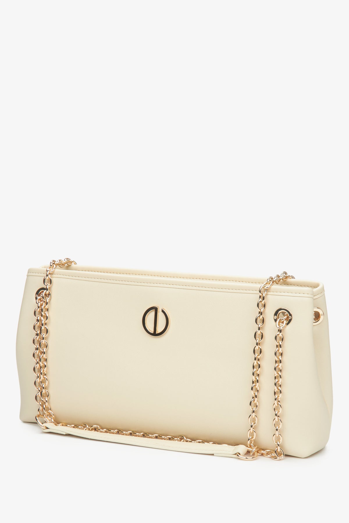 Women's light beige leather bag Estro.