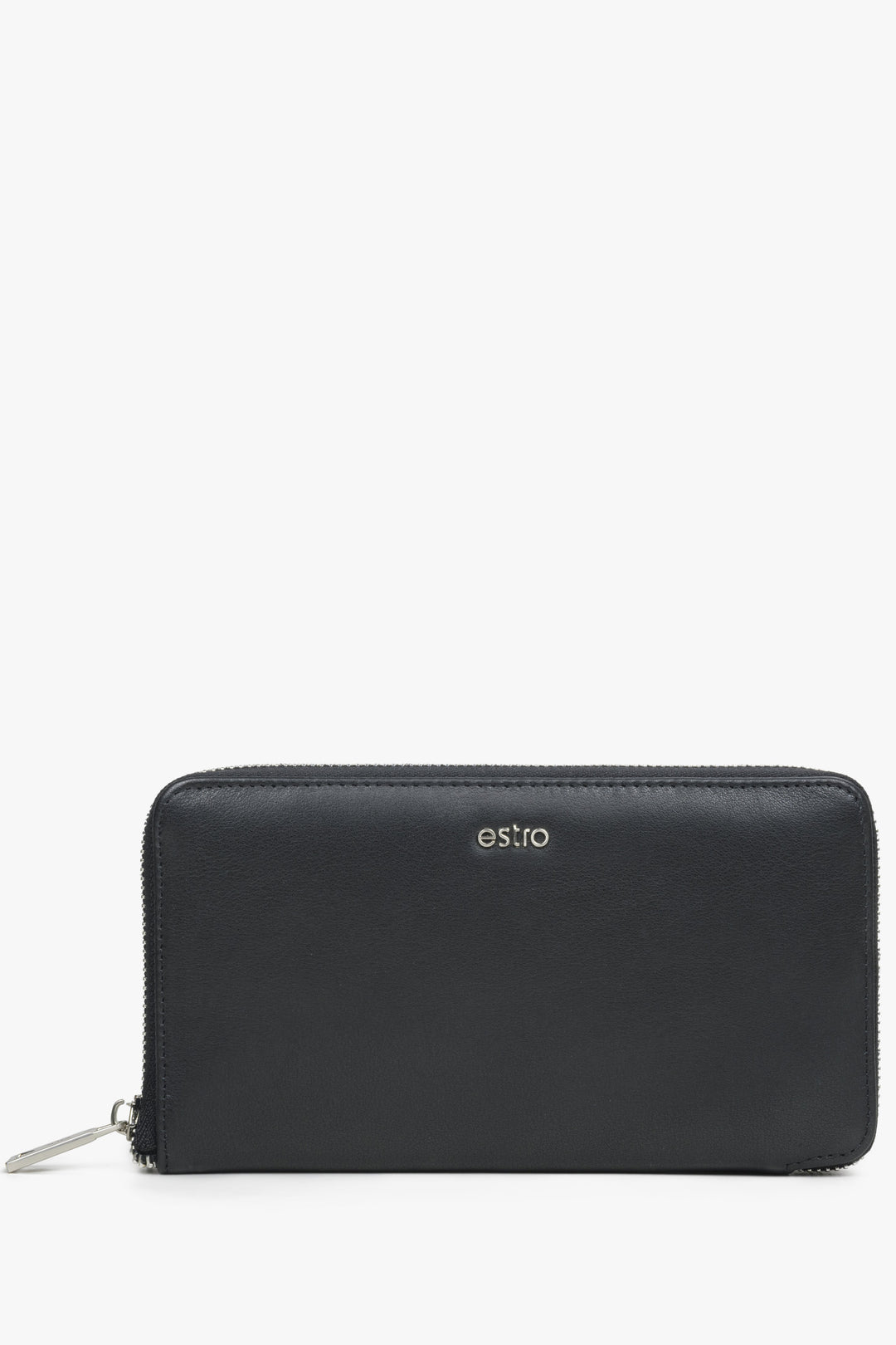 Men's Spacious Black Wallet made of Genuine Leather Estro ER00114489.