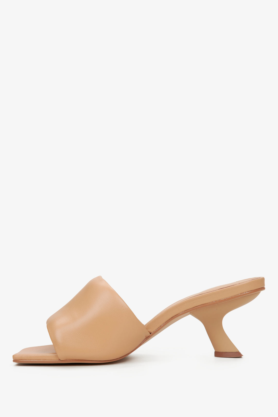 Light Brown Funnel Heel Slide Sandals for Women by Estro