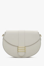 Women's Milky-Beige Handbag made of Genuine Italian Leather Premium Estro ER00115414.