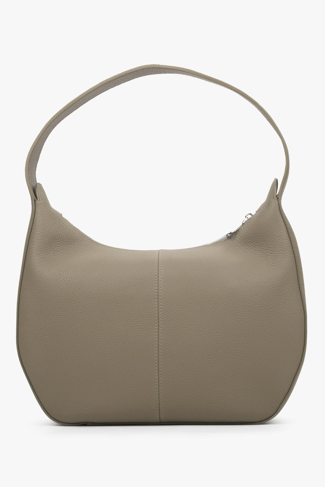 Estro crescent-shaped women's handbag - reverse side, in brown-grey.