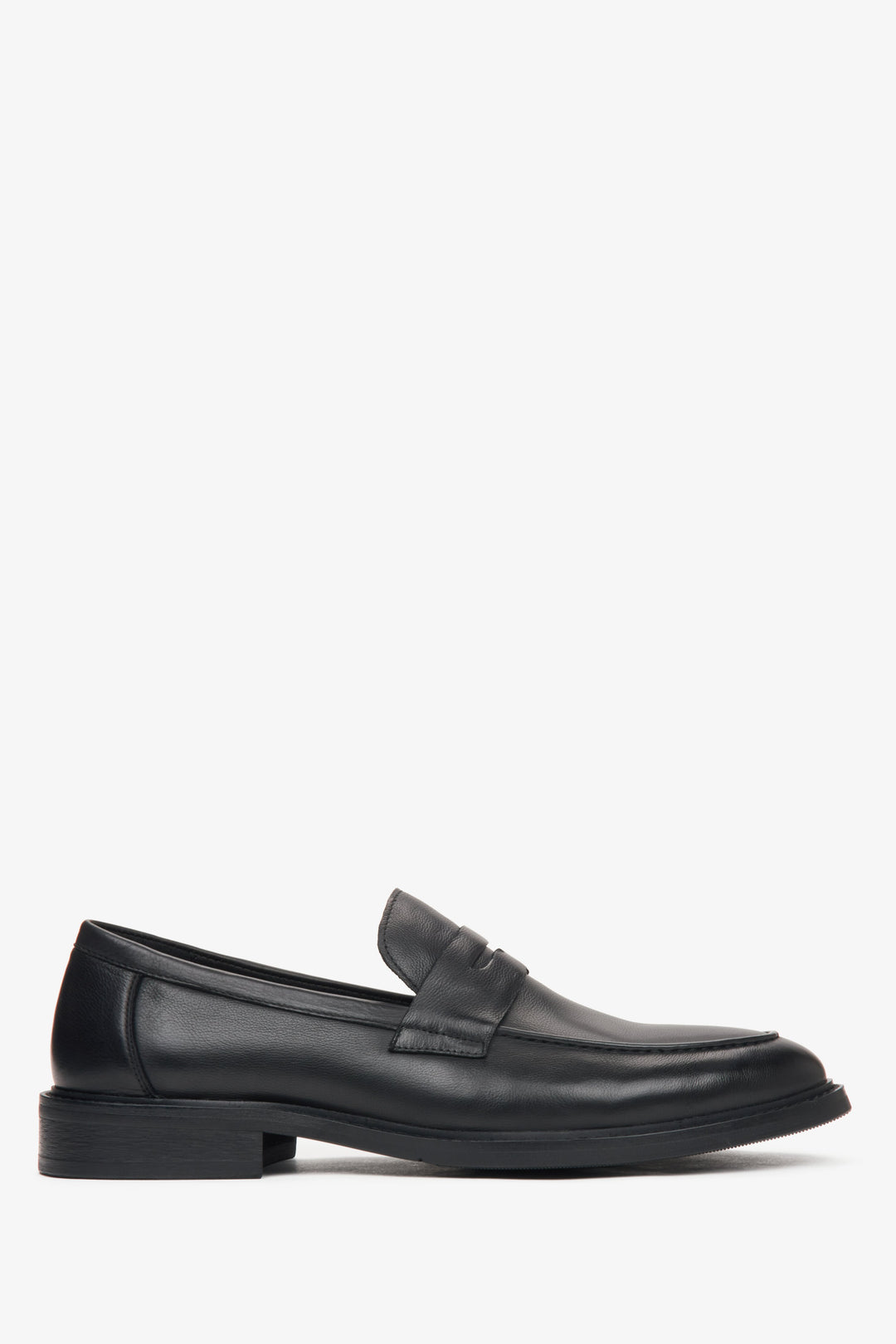 Men's Black Penny Loafers made of Genuine Leather Estro ER00115807