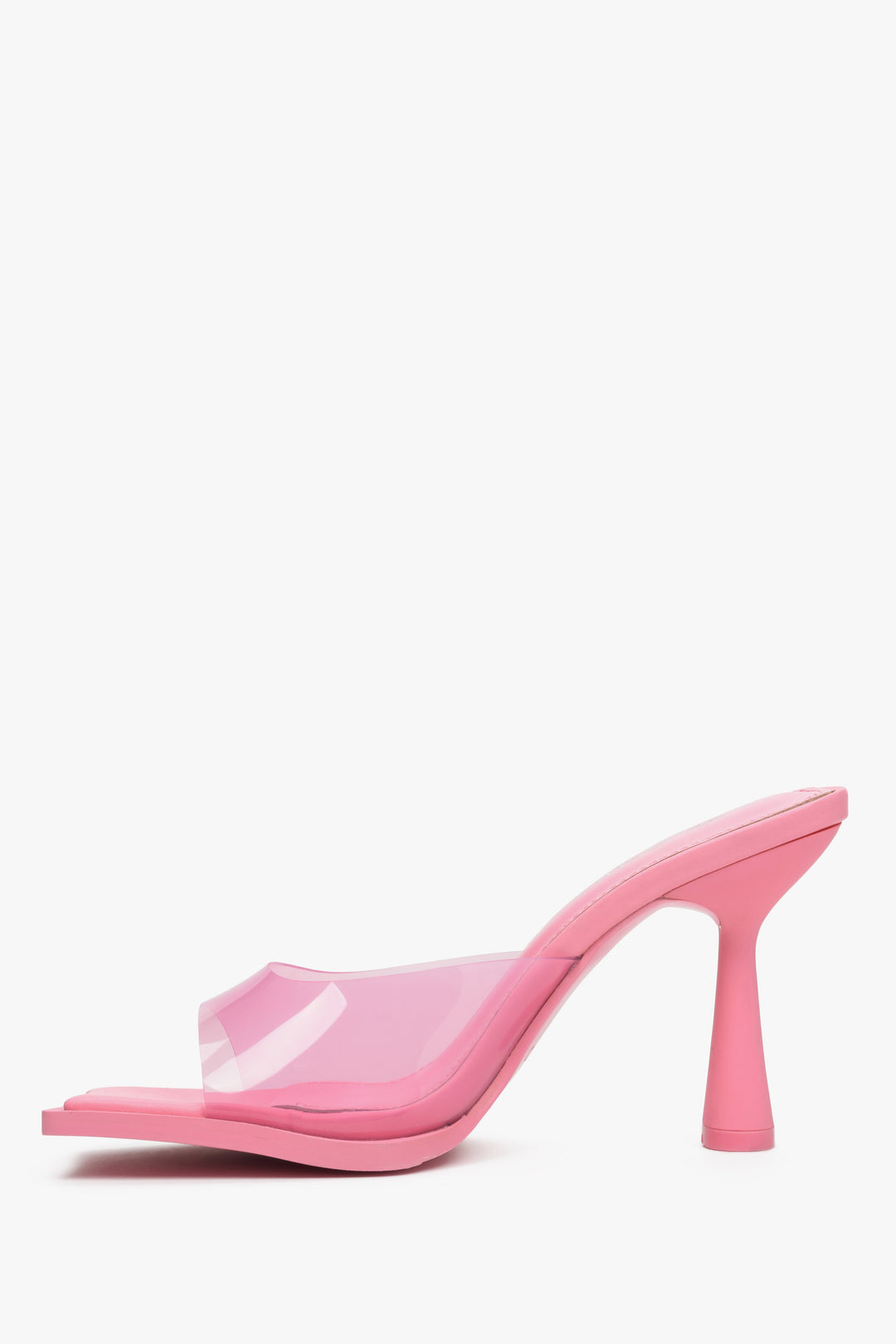 Estro women's slide sandals with a pink sole - shoe profile.