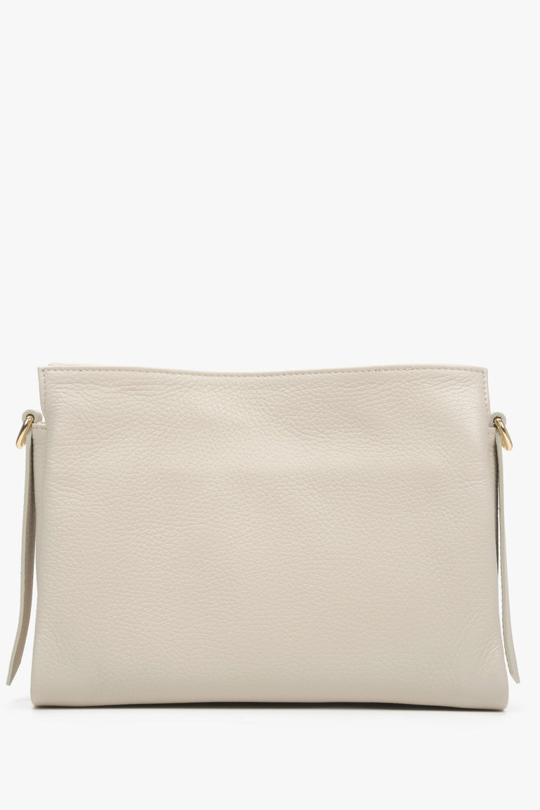 Women's Milky-Beige Crossbody Bag made of Premium Italian Genuine Leather Estro ER00115447.