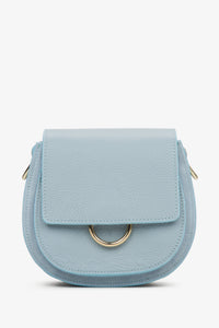 Italian Leather Small Blue Crossbody Bag Estro ER00115065