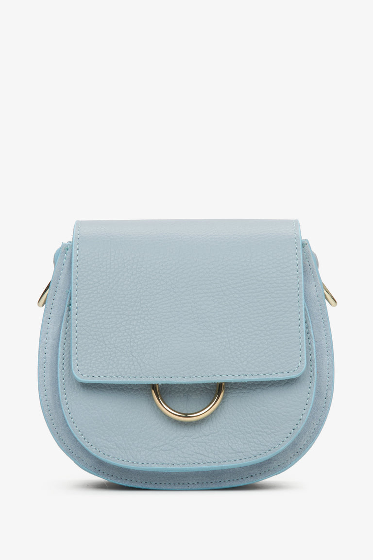 Italian Leather Small Blue Crossbody Bag Estro ER00115065