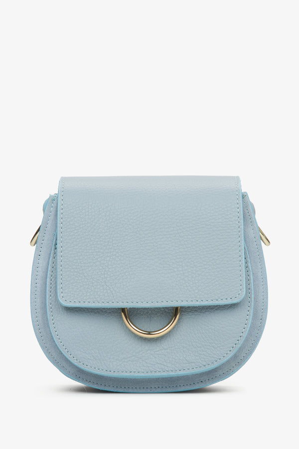 Italian Leather Small Blue Crossbody Bag ⠂ESTRO Online Store