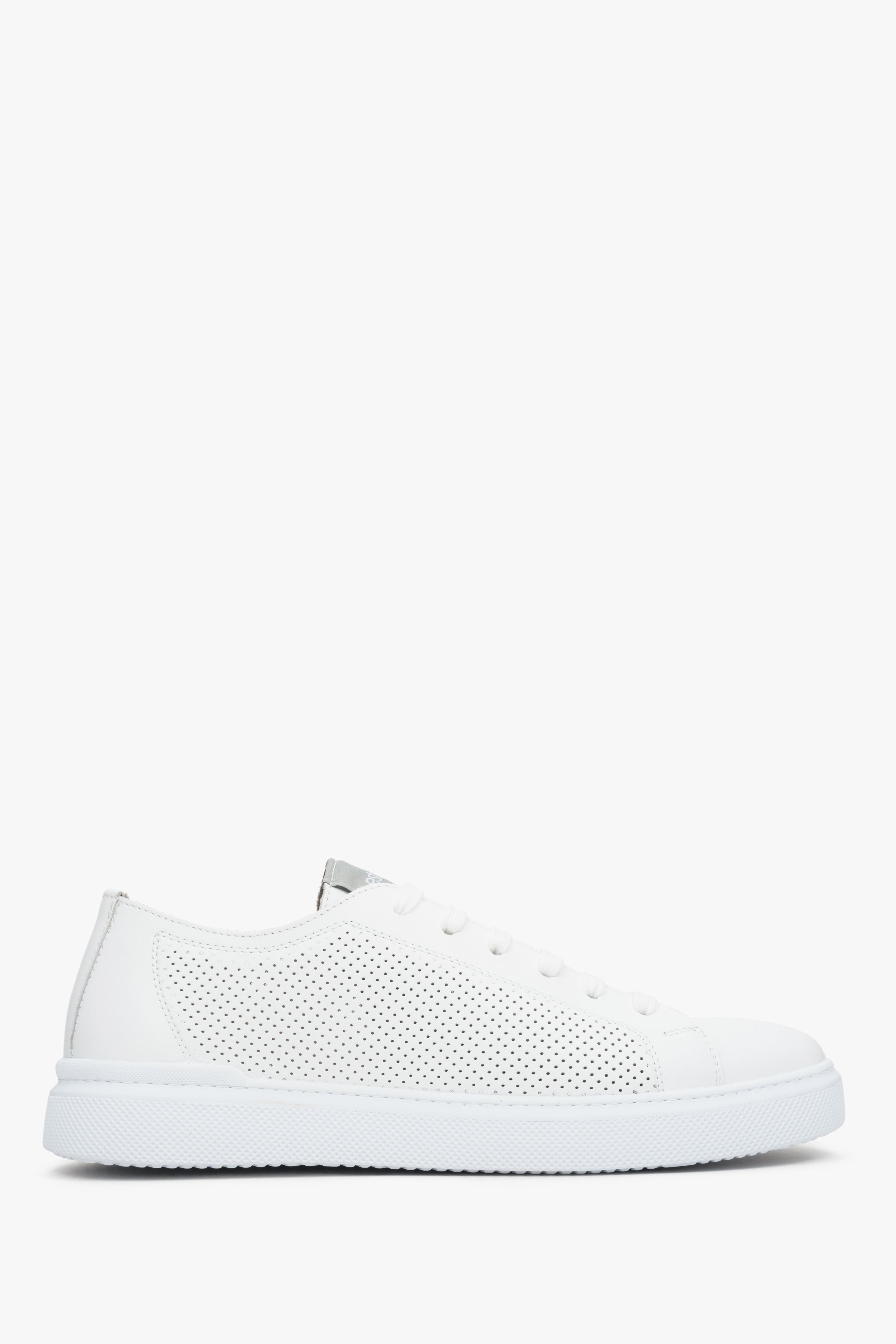 Natural Leather White Men's Sneakers for Summer Estro ER00112845