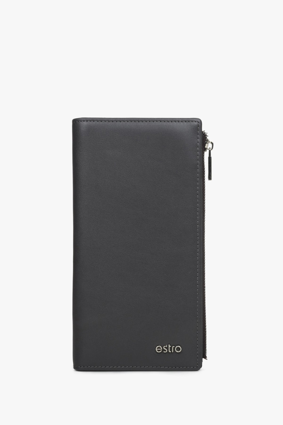 Men's Large Wallet made of Genuine Dark Brown Leather Estro ER00114460.