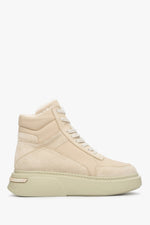 Beige High-top Women's Suede Winter Sneakers ES 8 ER00112330.