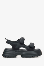 Women's Black Sporty Sandals with Thick Sole ES8 ER00115498.