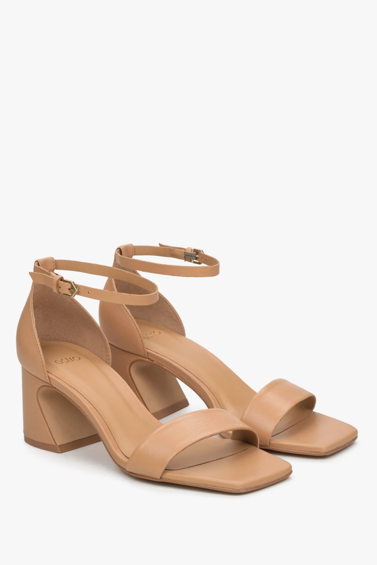 Brown Heeled Sandals for Women by Estro.