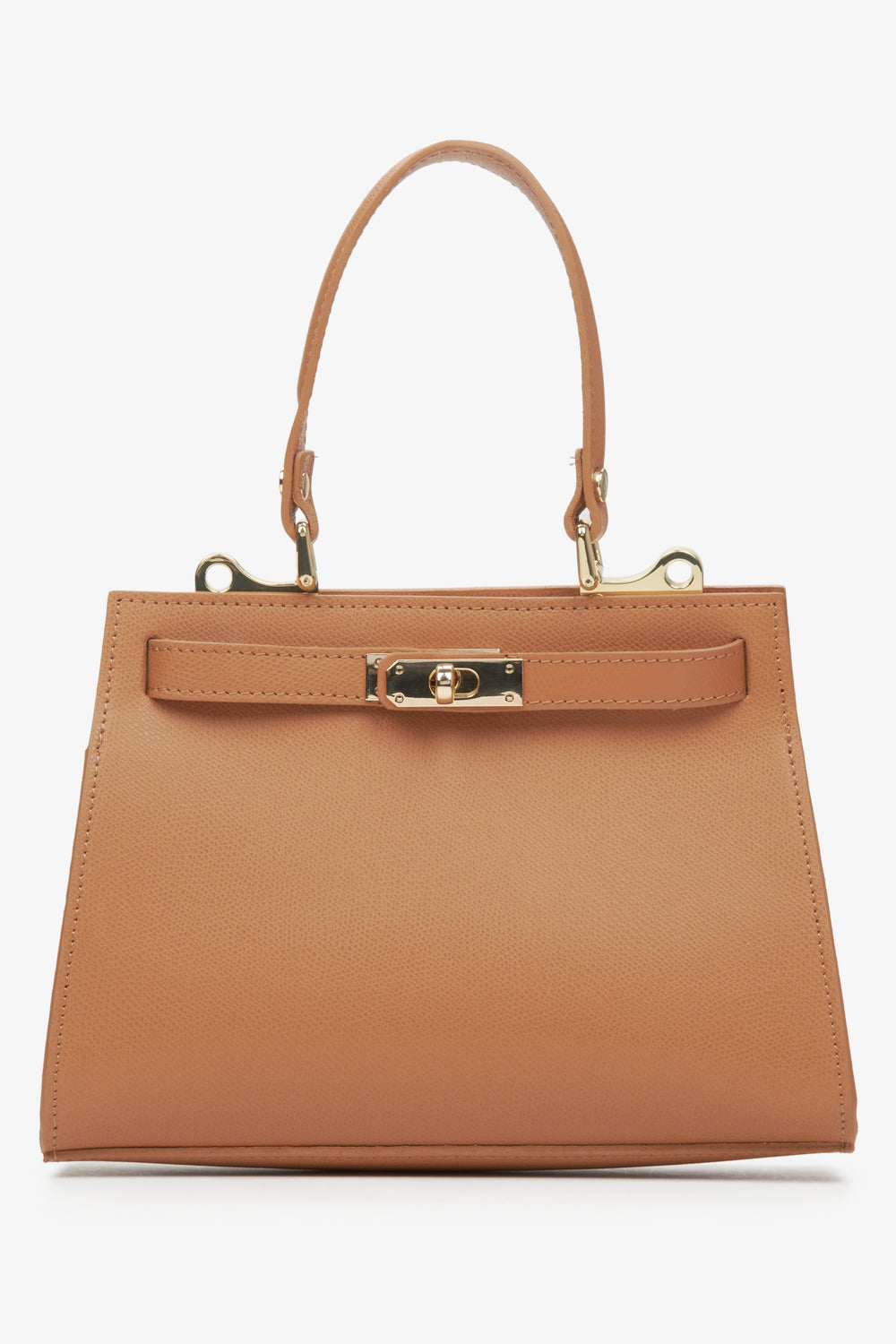 Brown Satchel Handbag made of Premium Italian Genuine Leather Estro ER00115410.