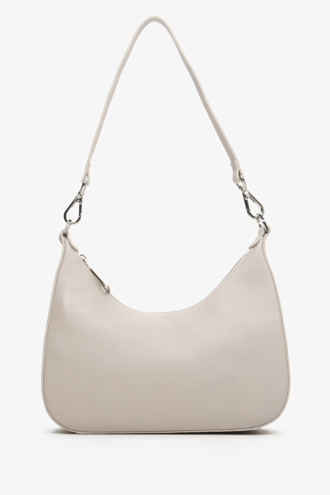 Women's Light Beige Baguette Bag made of Genuine Leather Estro ER00113781.