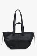 Women's Black Shopper Bag made of Premium Italian Genuine Leather Estro ER00117430.