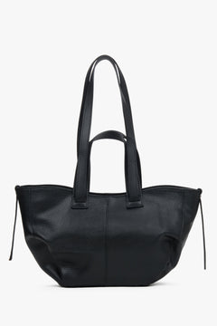 Women's Black Shopper Bag made of Premium Italian Genuine Leather Estro ER00117430.